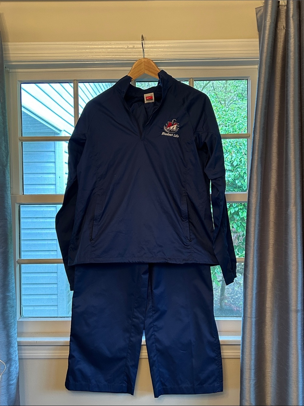 Nike Navy Quarter-Zip Windbreaker & Pants with Crest